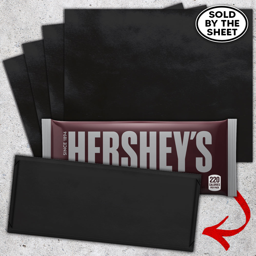 Black Candy Bar Foil Sheets With Paper Backing