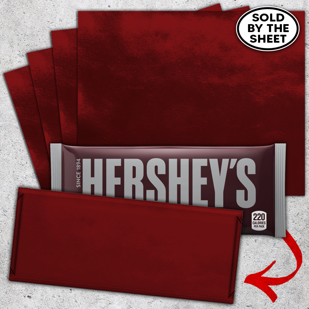 Burgundy Candy Bar Foil Sheets With Paper Backing