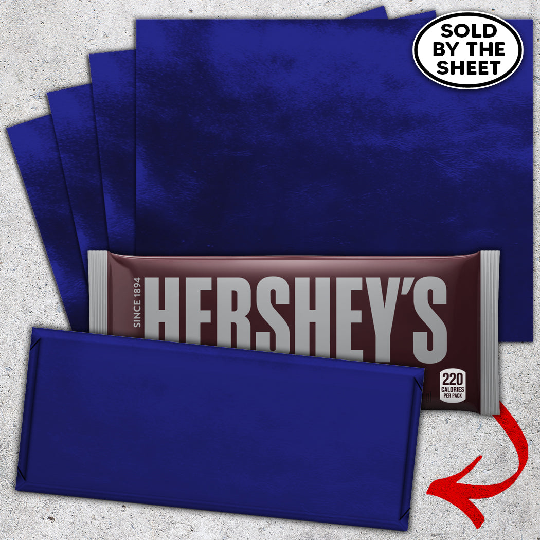 Dark Blue Candy Bar Foil Sheets With Paper Backing