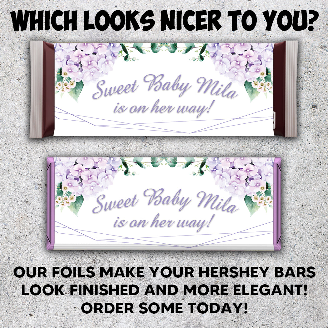 500 Lavender Candy Bar Foil Sheets With Paper Backing