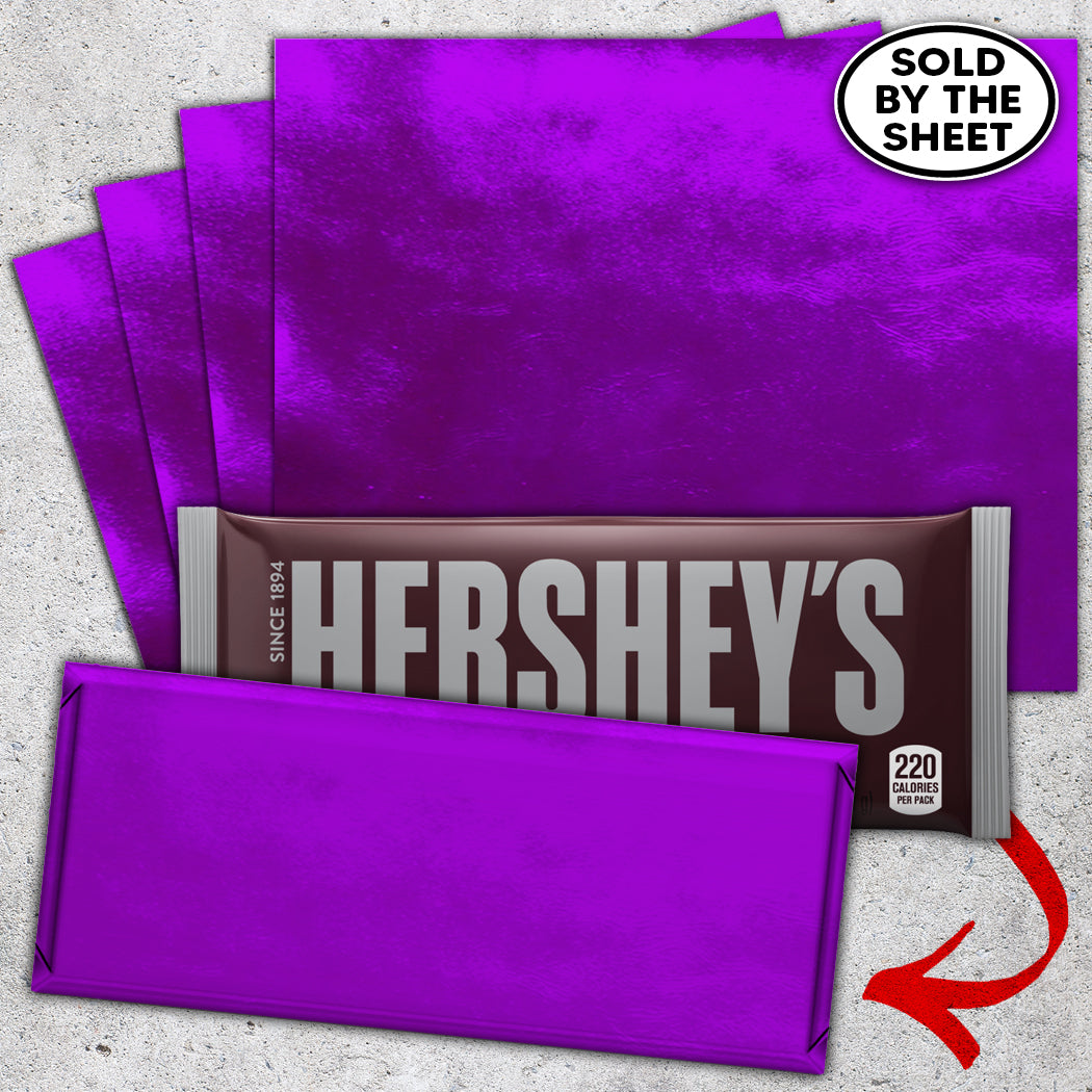 Purple Candy Bar Foil Sheets With Paper Backing